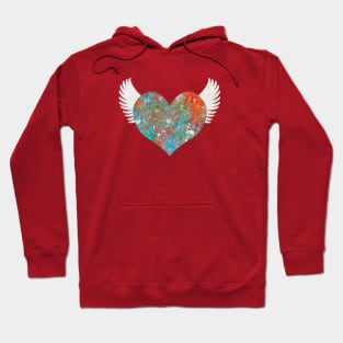 Colorful Stone Heart - Blue and Red Hoodie